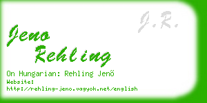 jeno rehling business card